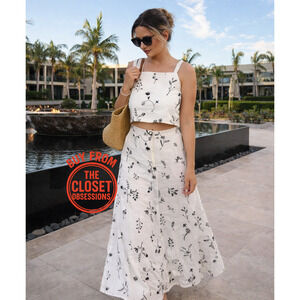 ZARA BLOGGER FAVE!!! Co-Ord Set Tied Crop Top + Maxi Skirt NWT